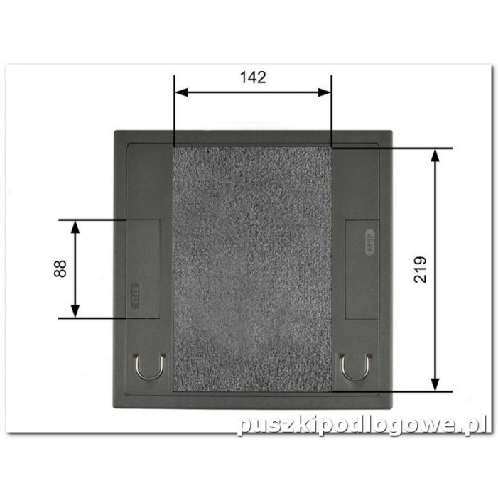 Floorbox do wykładziny dywanowej228/228 mm na 8 gniazda M45 