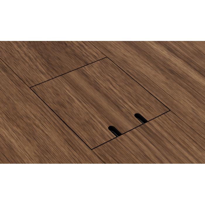 Cube CSH - floorbox ze stali nierdzewnej na 2 gniazda, parkiet/panele/gres/kamień