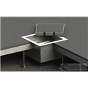 Floorbox 8502-BPL z ramką dociskową, 2 gniazda zasilające, nierdzewka