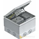 Szczelna puszka podłogowa IP65 z tubusem, 2x230V, szczelna, podłoga techniczna/beton.