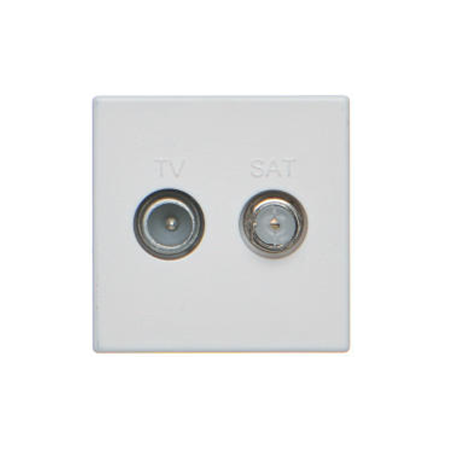 Gniazdo K45 K130A/9 czysta biel, antenowe TV-SAT, 5–2400 MHz