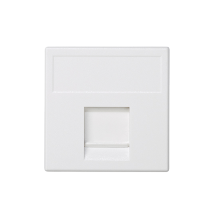 Plakietka K45 K76/9 czysta biel, pojedyncza z osłoną, 1x keystone